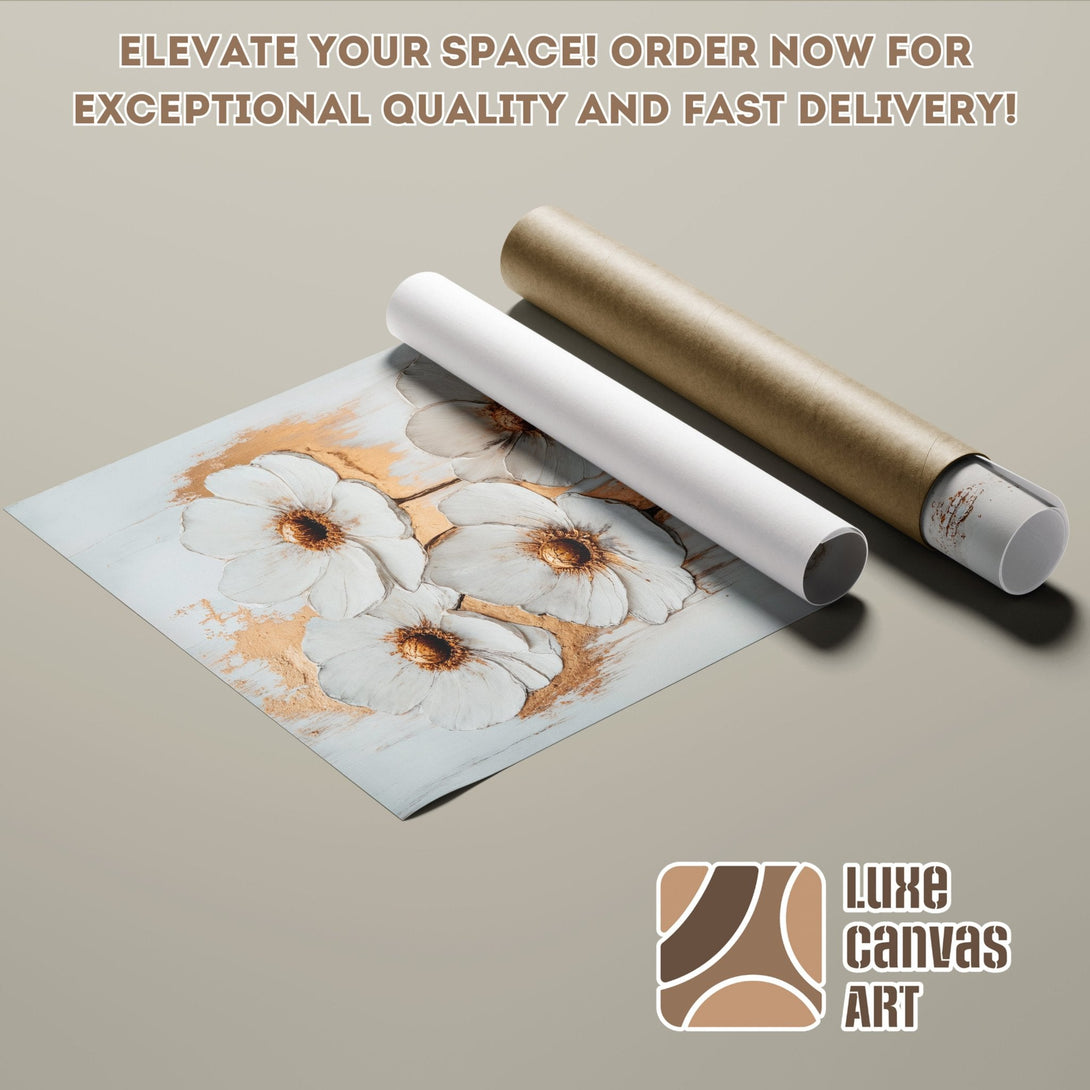 Floral Poster Roll in neutral tones. Elevate your space with this beautiful art print. Order now!