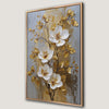 Elegant White and Gold Floral Botanical Canvas Print Art