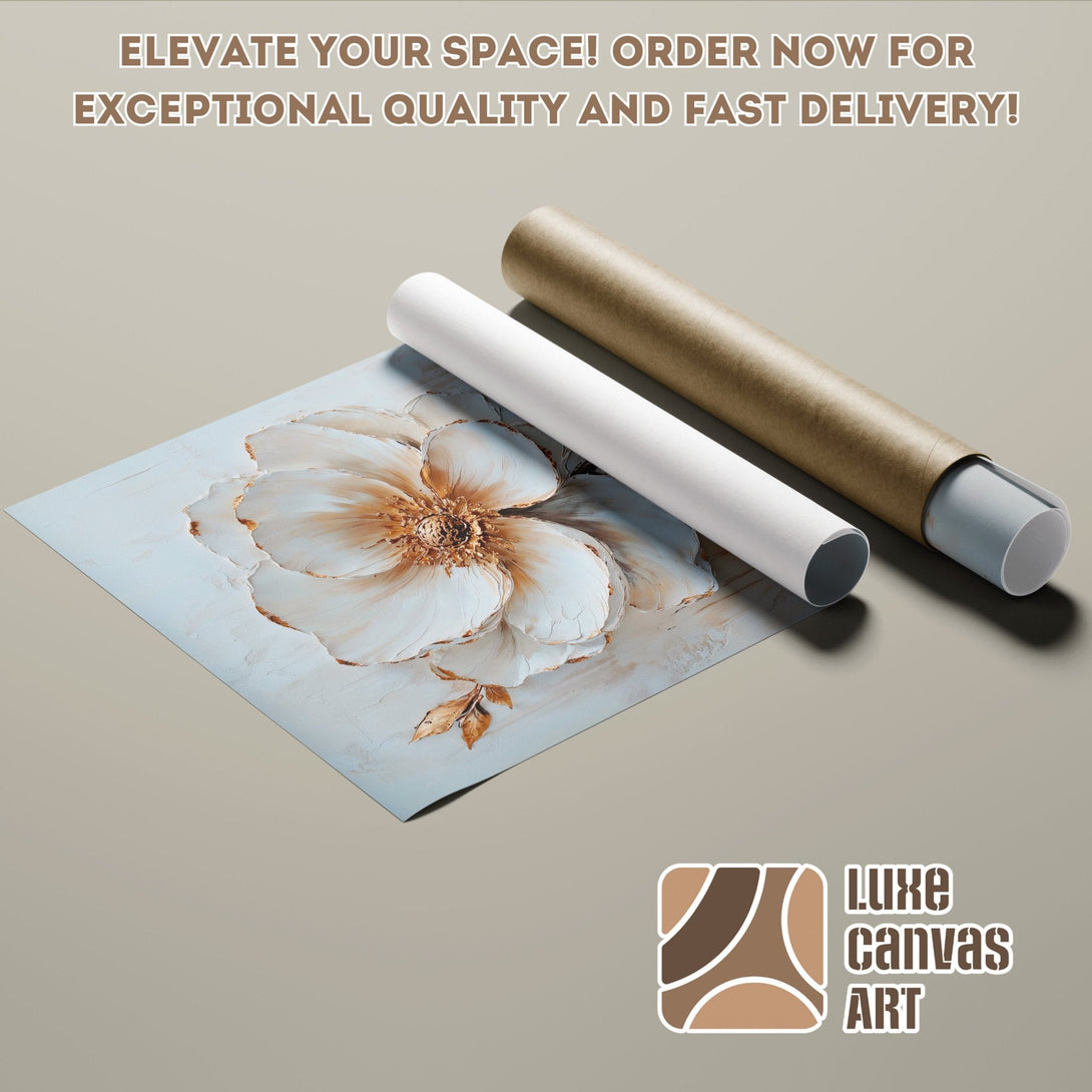 Floral art Poster Roll in neutral tones, perfect for home decor. Order now!