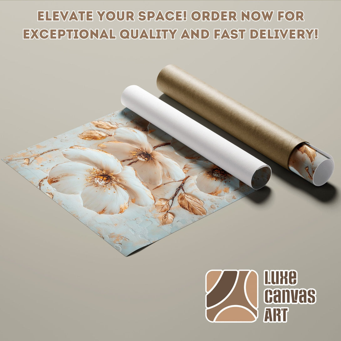Floral Poster Roll, soft pastel colors, elegant art for your home. Order now!