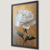 Elegant White Flower Art Poster on Gold Background