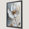 Elegant White Flower Art Poster with Gold Accents