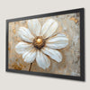 Elegant White Flower Art Poster with Gold Accents for Home Decor