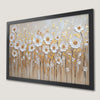 Elegant White Flowers and Gold Leaves Art Poster for Home