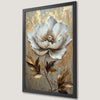 Elegant White Peony Art Poster with Gold Accents