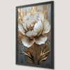 Elegant White Petals Art Poster with Golden Accents