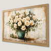 Elegant White Roses Bouquet Art Poster | Romantic Home Decor
