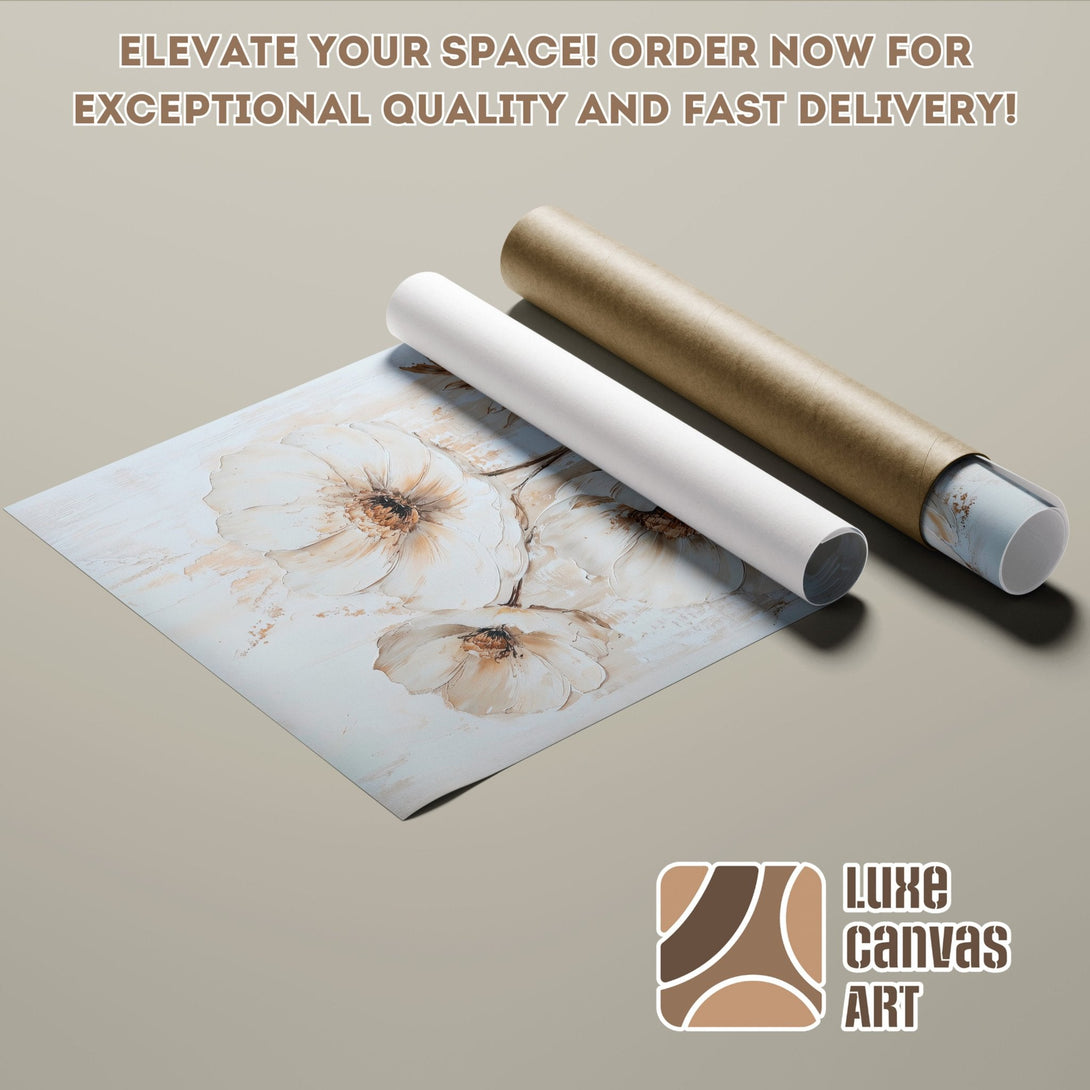 Floral Poster Roll with neutral color palette, perfect for home decor. Order yours today!