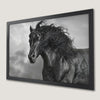Elegant Wild Horse Art Poster - Black and White Equestrian Decor