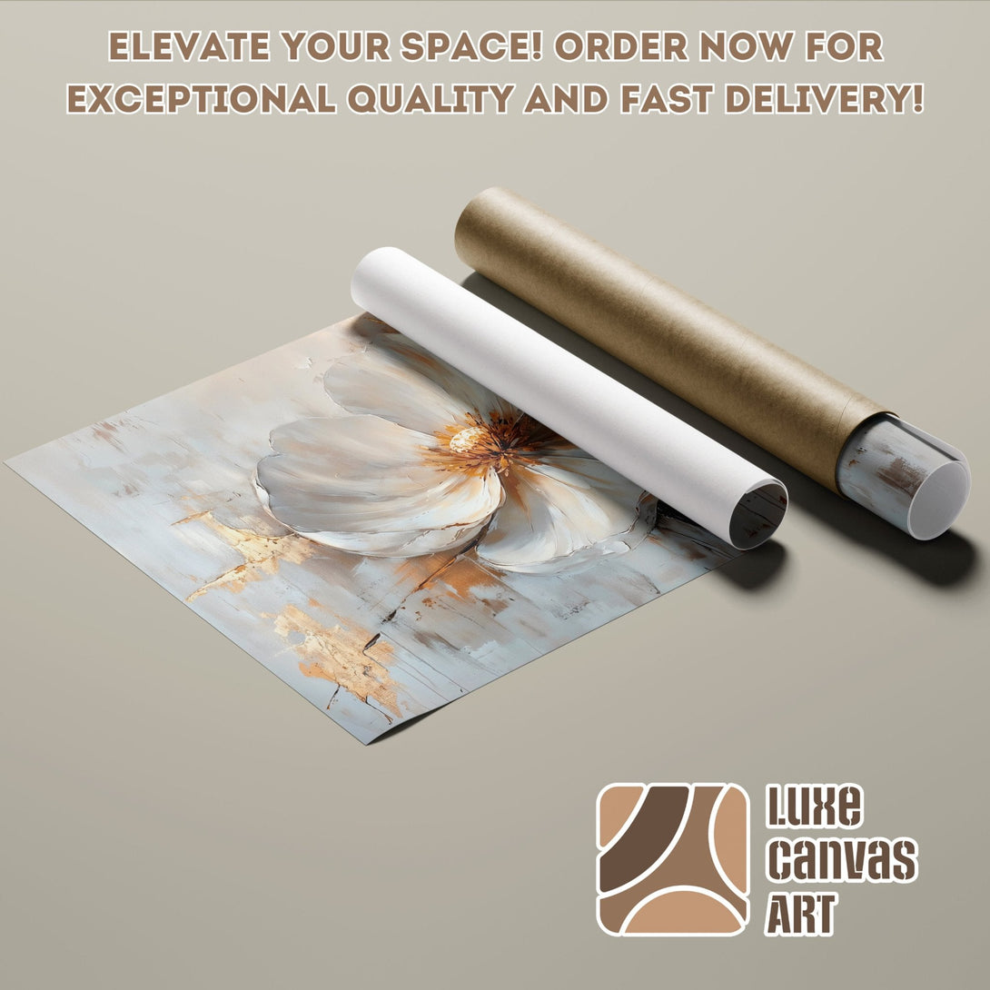 Abstract floral Poster Roll with neutral color palette, perfect for home decor. Order now!