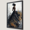 Elegant Woman in Black Dress Art Poster for Stylish Decor