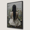 Elegant Woman in Water Lily Pond Canvas Print