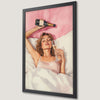 Elegant Woman with Champagne Art Poster for Bedroom Decor