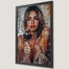 Elegant Woman with Red Wine Art Poster for Sophisticated Decor