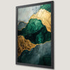 Emerald Green & Gold Abstract Art Poster for Modern Decor