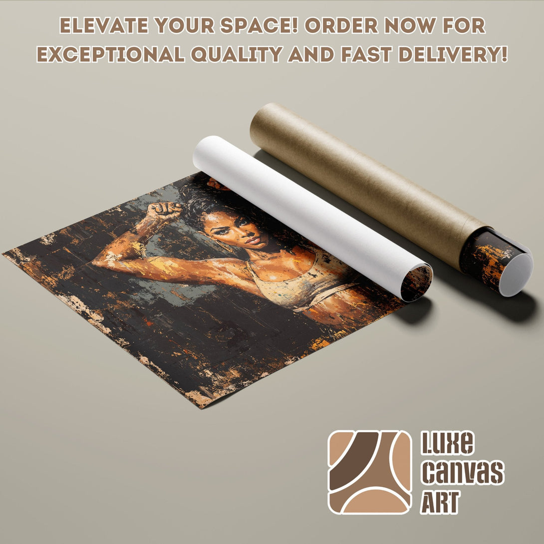 Poster Roll featuring an abstract portrait, warm color palette. Order your art today!
