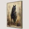 Enchanted Black Horse Painting Abstract Canvas Print