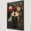 Enchanted Forest Gothic Women Art Poster with Floral Crowns