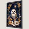 Enchanted Owl Art Poster with Starry Night Design