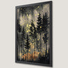 Enchanted Pine Forest Art Poster - Gold and Black Decor