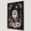 Enchanted White Owl Canvas Print with Starry Sky Decor