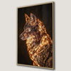 Enchanted Wolf Silhouette Framed Canvas Print Bohemian Art