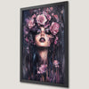 Enchanting Floral Girl Art Poster with Purple Rose Crown