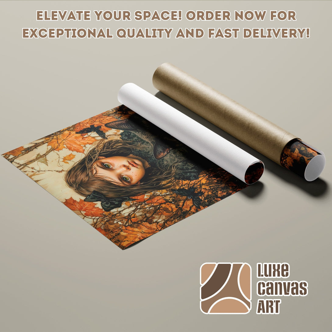 Poster Roll featuring a fantasy art portrait with warm autumn tones. Elevate your space!
