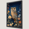 Enchanting Owl Art Poster with Floral Frame