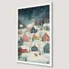 Enchanting Snowy Village Art Poster for Winter Decor
