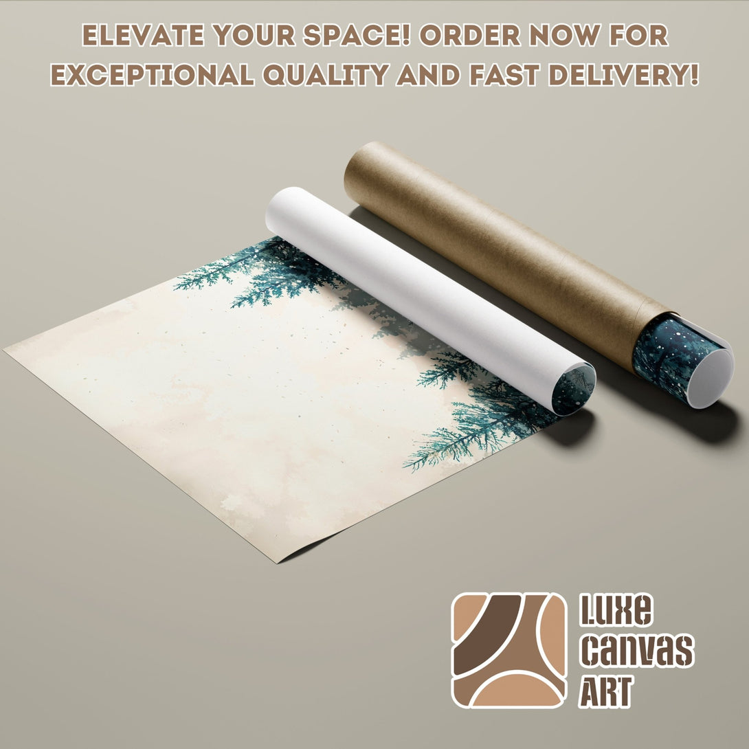 Poster Roll featuring a nature-inspired design with teal and beige tones. Elevate your space with this stylish art print!