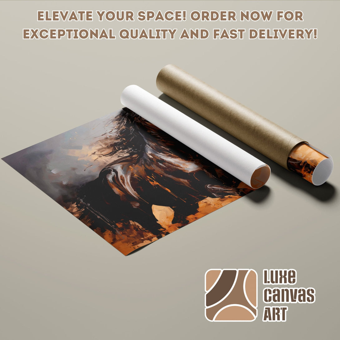 Abstract art poster roll in warm tones. Elevate your space with this stunning poster! Order now!