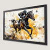 Equine Racing Art Poster - Jockey and Horse in Action