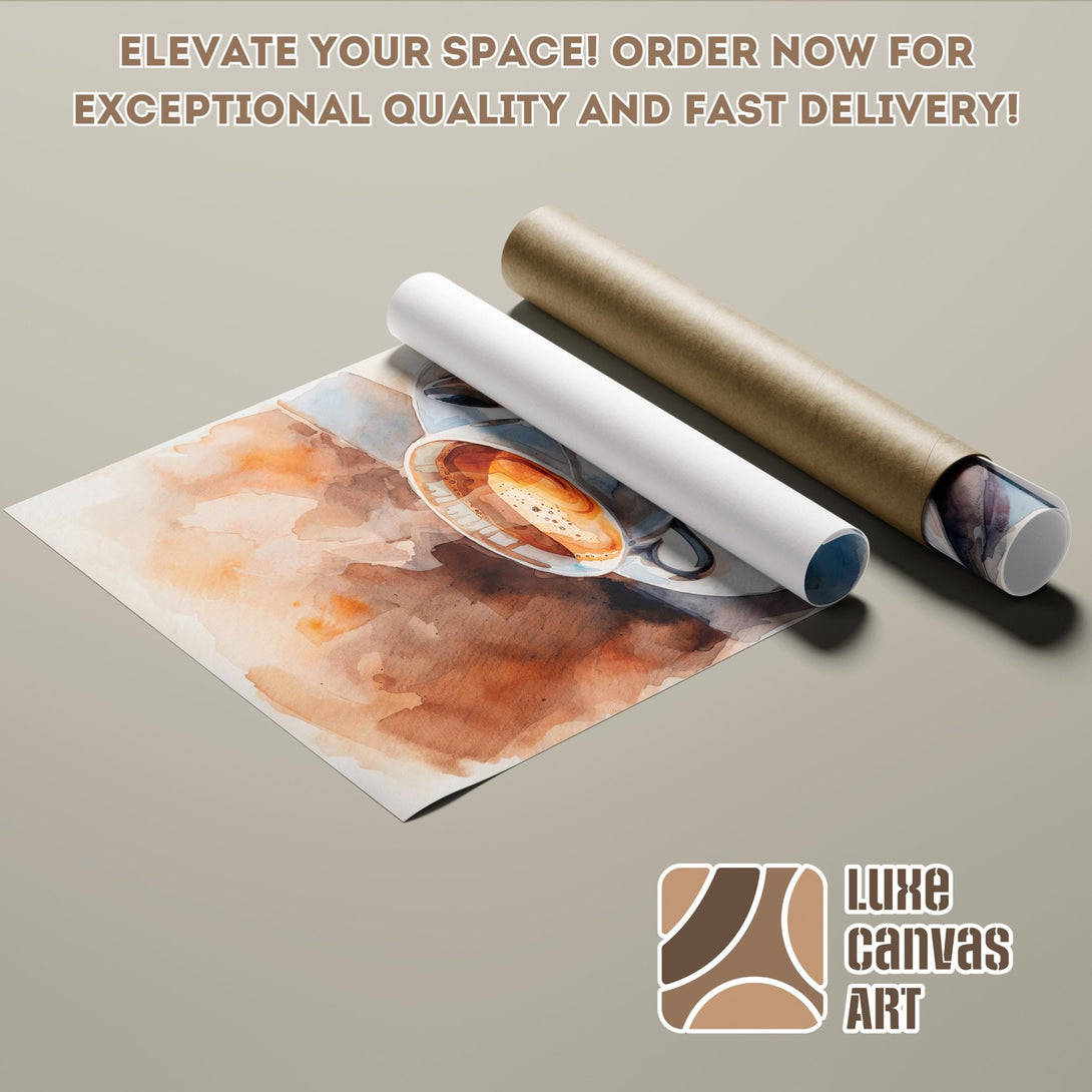 Poster Roll featuring watercolor art in warm, earthy tones. Elevate your space with this stunning art print!