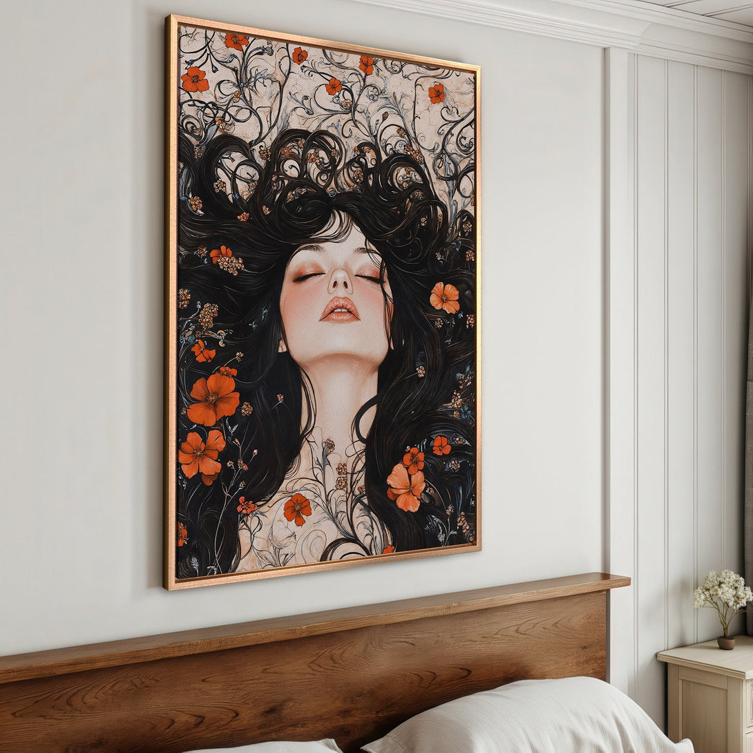 Framed Wall Art featuring a majestic deer in a forest scene. Elegant black and gold color palette, perfect for adding a touch of nature-inspired art to your home.