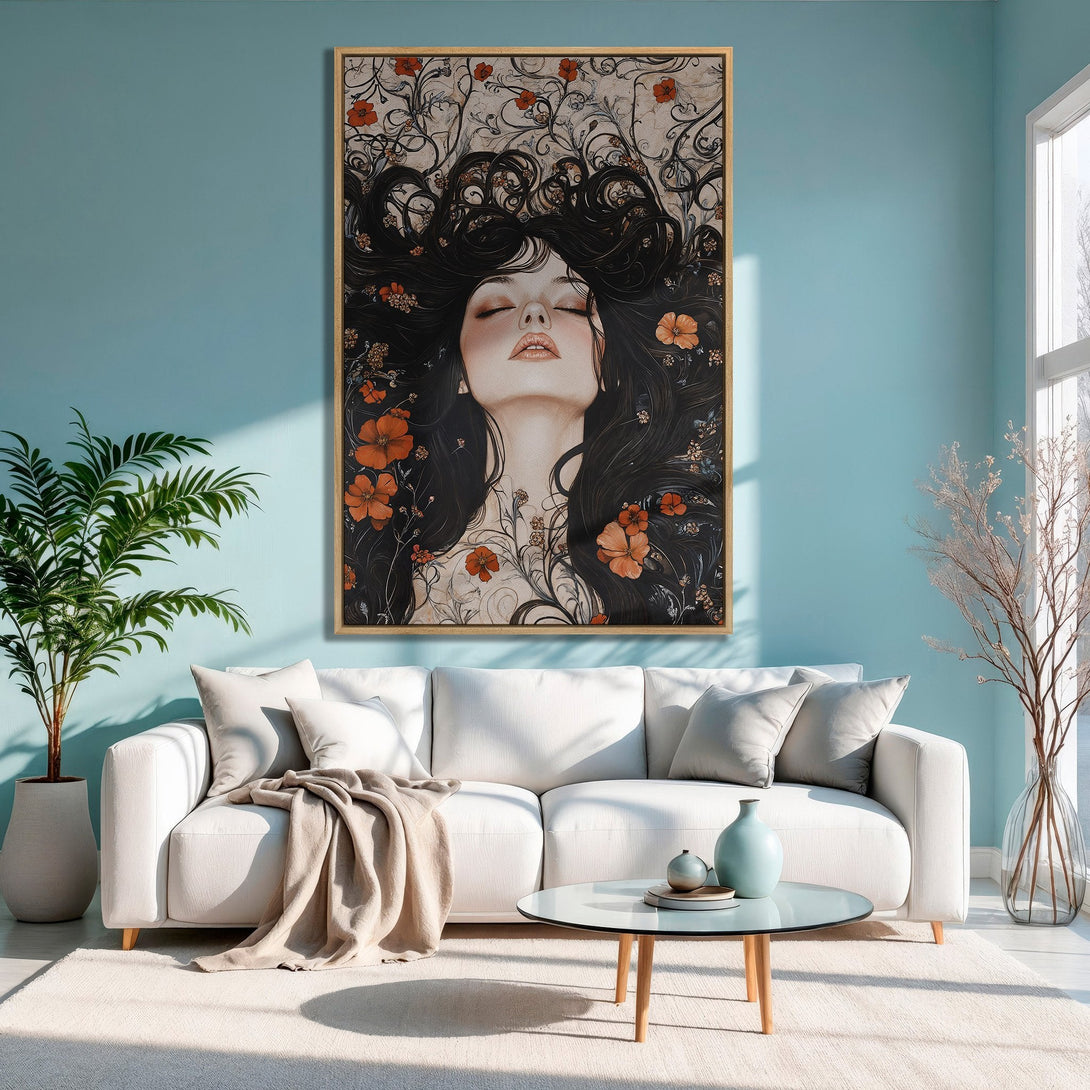 Framed Wall Art: Elegant deer illustration in neutral tones. Perfect for modern living rooms. Adds a touch of nature's beauty.