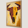 Ethnic Bull Skull Art Poster - Red and Yellow Wall Decor