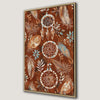 Ethnic Dreamcatcher Canvas Print with Feather and Leaves