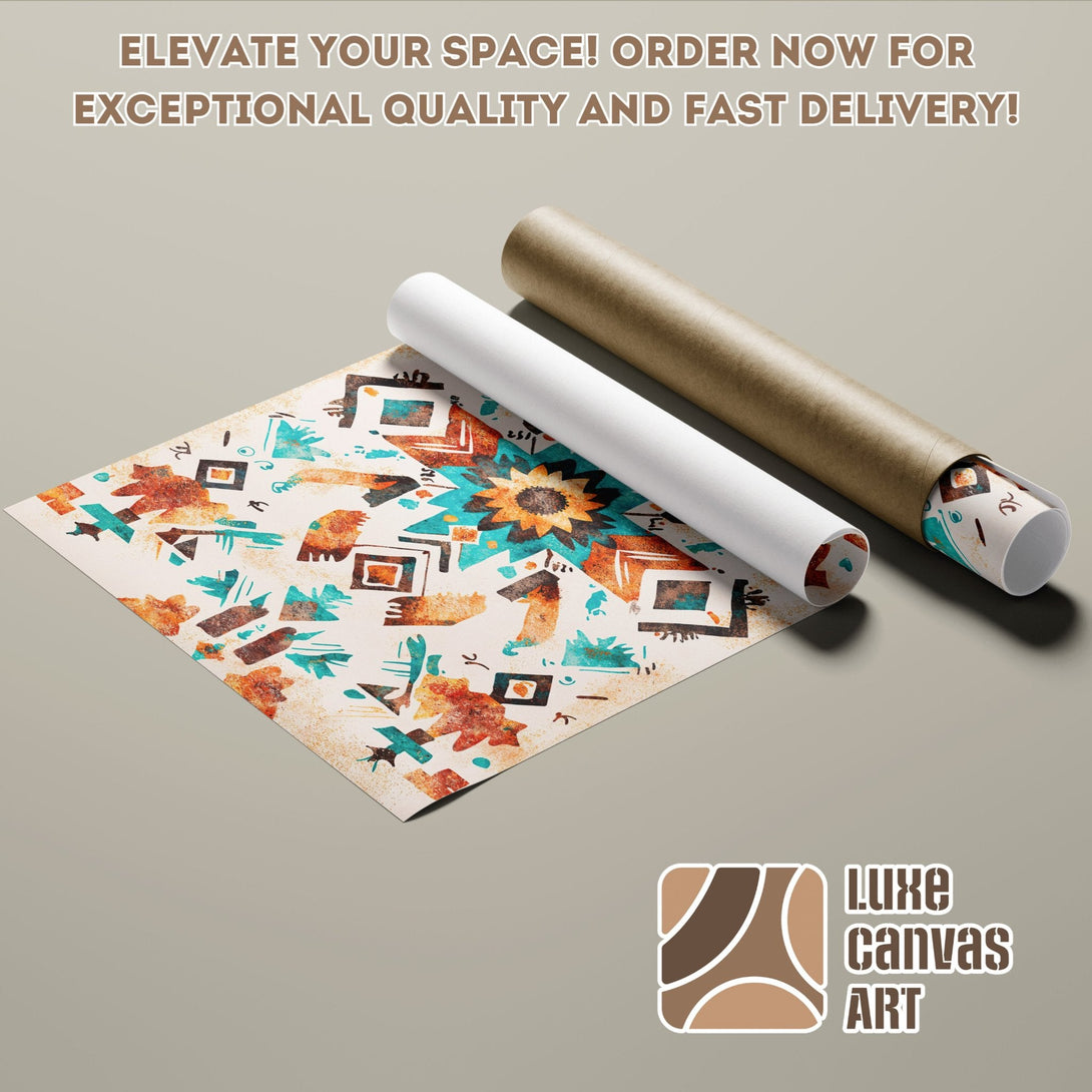 Abstract art Poster Roll in earthy tones. Elevate your space with this unique wall art. Order now for fast delivery!