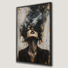 Expressionist Female Portrait Canvas Print with Dramatic Flair