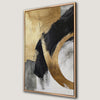Expressive Abstract Shapes Canvas Print in Black Gold Grey