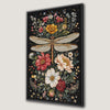 Exquisite Dragonfly and Floral Canvas Print