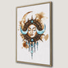 Face of Sun with Moon Art Canvas Print for Yoga Studio
