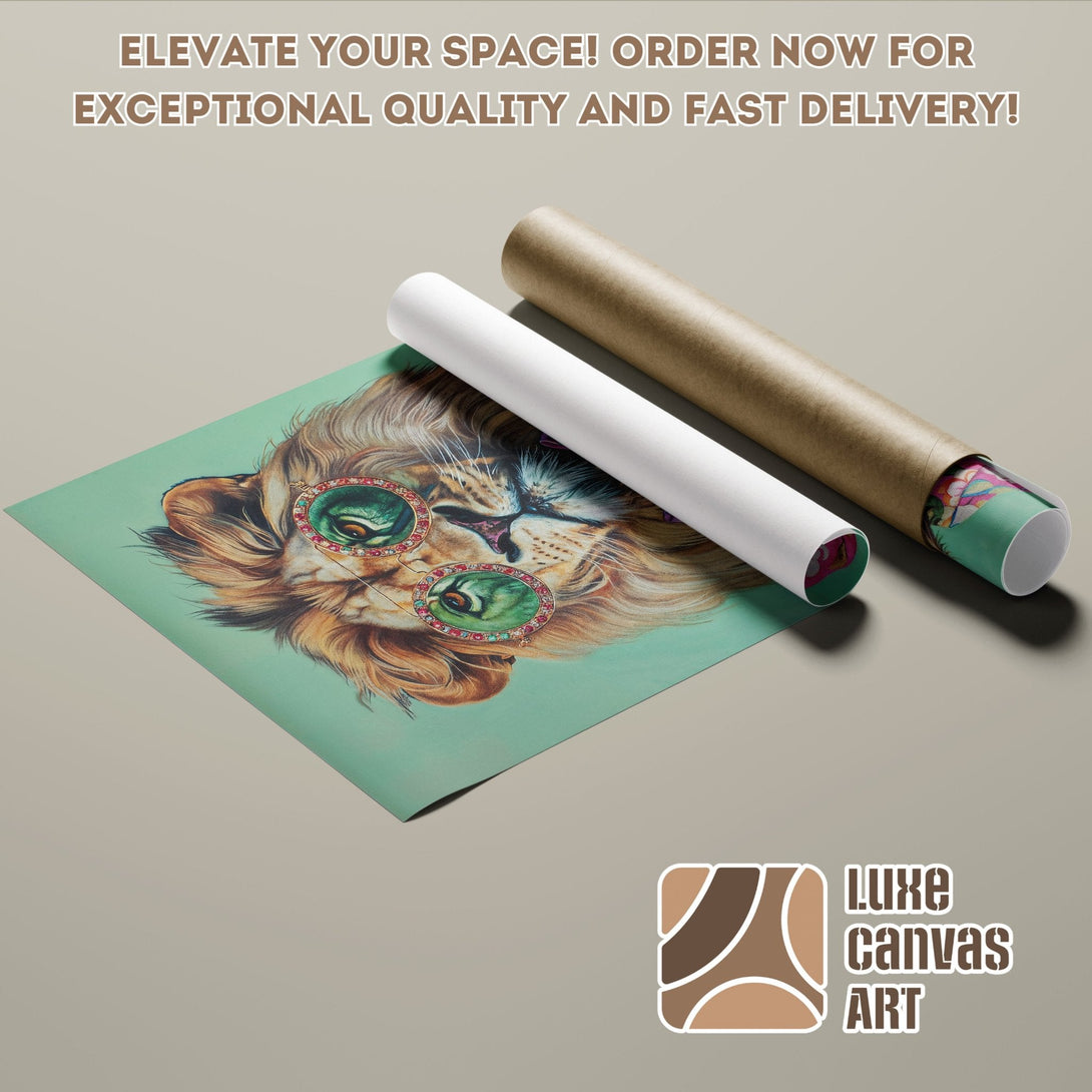 Lion Poster Roll art, vibrant colors, and unique style. Elevate your space with this stunning Poster!