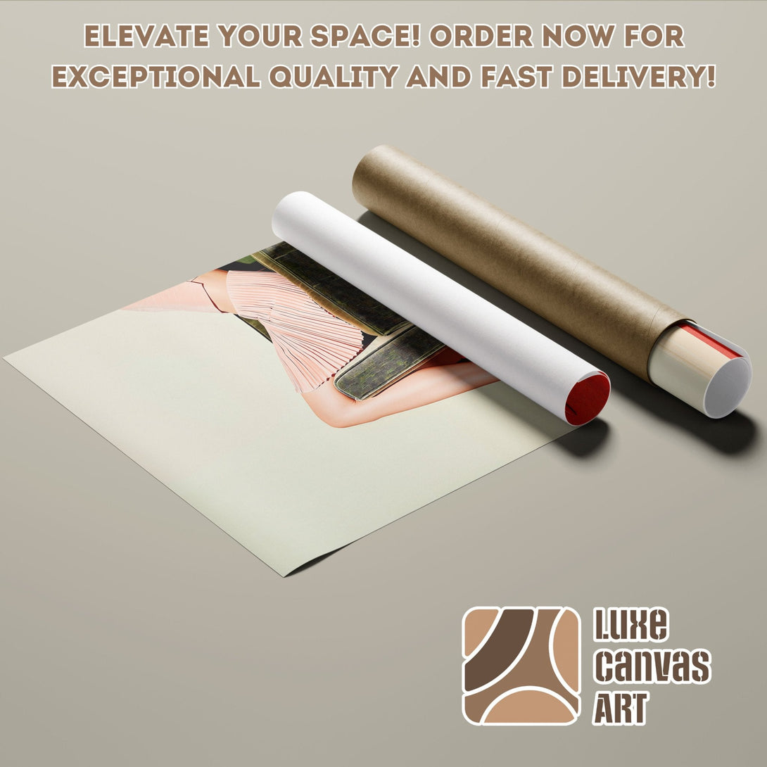 Poster Roll with modern art, soft pink and neutral tones. Elevate your space! Order now.