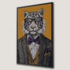 Fashionable Tiger in Glasses Canvas Print for Your Office
