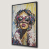 Fashionable Woman with Pink Glasses Canvas Print