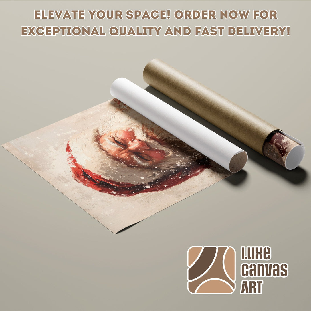 Poster Roll featuring Santa Claus art in a warm, neutral color palette. Elevate your space with this beautiful poster!