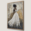 Feminine Chic Girl Canvas Print in Elegant White Dress