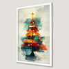 Festive Abstract Christmas Tree Art Poster for Holiday Decor